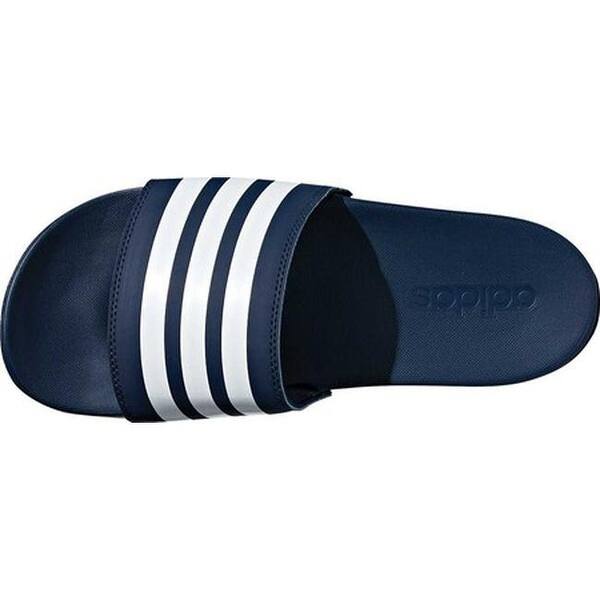 Adidas Women S Adilette Cloudfoam Plus Stripes Slide Sandal Collegiate Navy Ftwr White Collegiate Navy Overstock 20725646