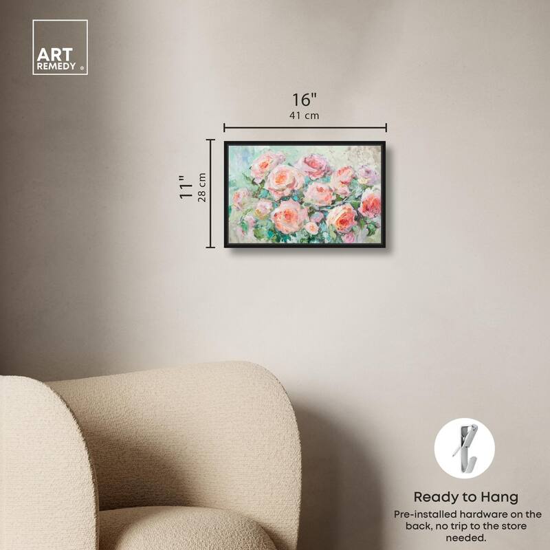 Cabbage Rose Charm Canvas by Art Remedy