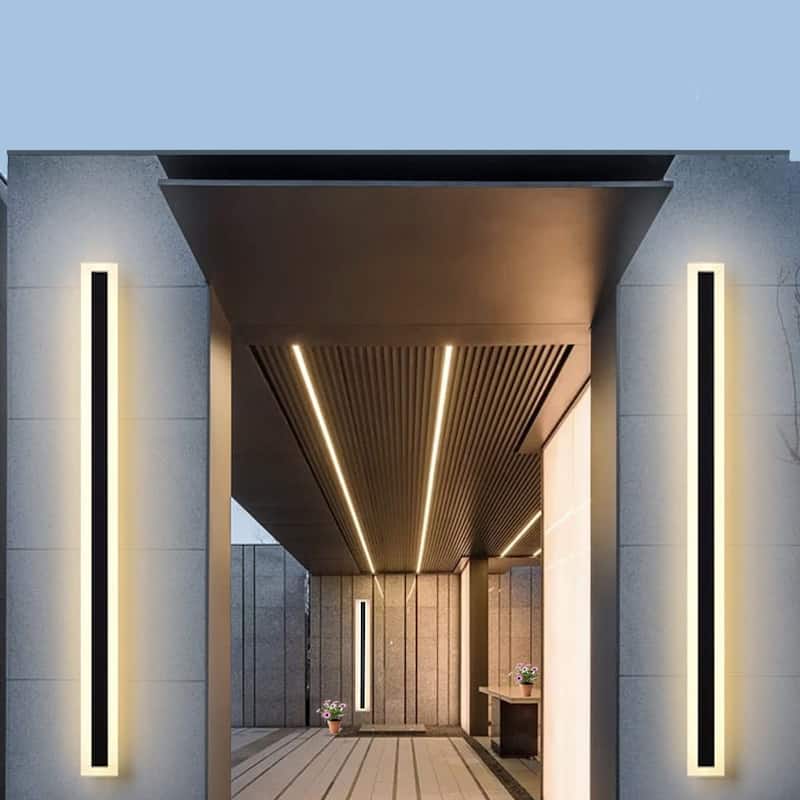 Outdoor Linear Integrated LED Hardwired Wall Sconce Light Fixture