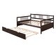 preview thumbnail 17 of 31, Multifunctional Design Wood Daybed Bed with Backrest and Twin Size Trundle, Full Size