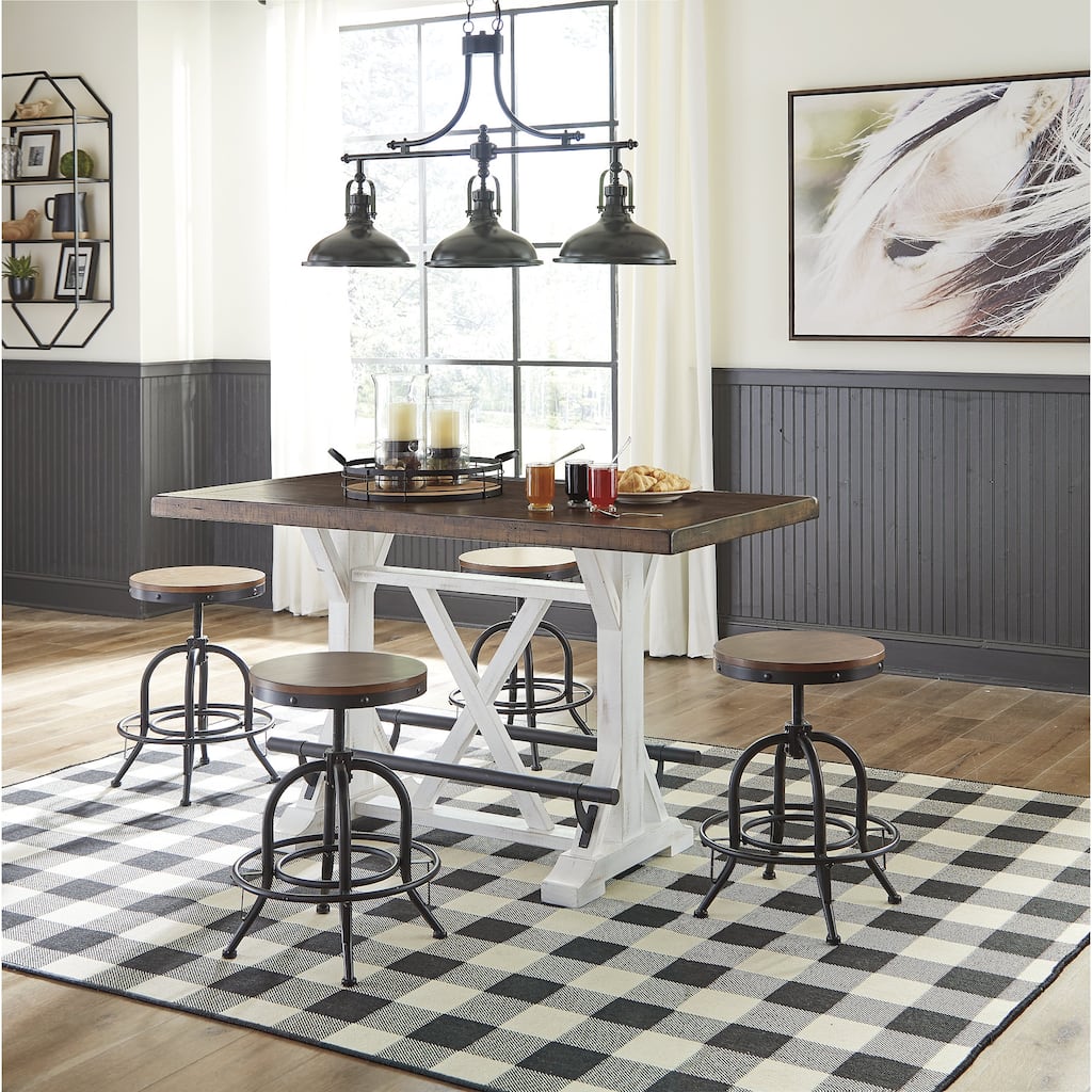 Signature Design by Ashley Valebeck Brown/White 5-Piece Counter Height Dining Package