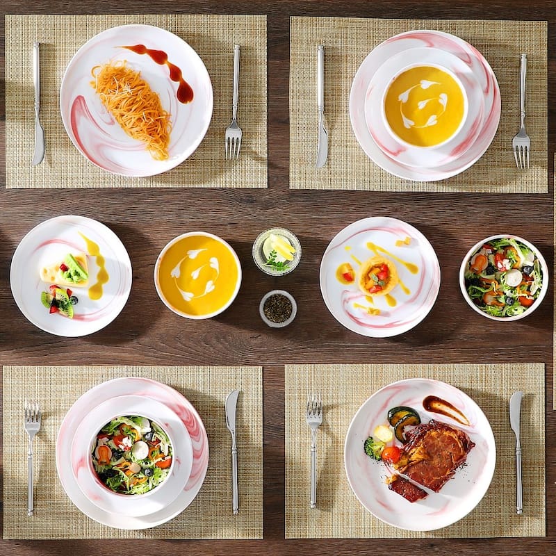 MALACASA LUNA 18-Piece Porcelain Dinnerware Set (Service for 6)