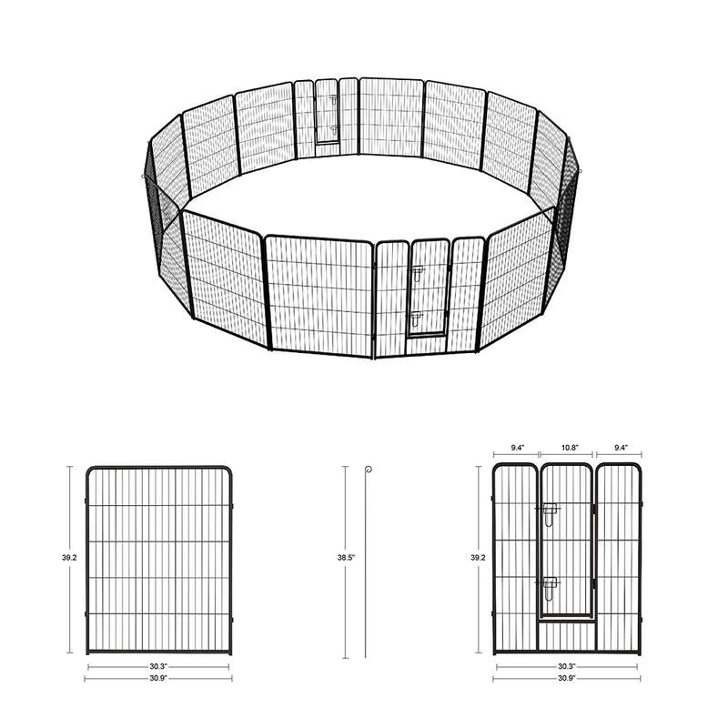 Foldable Dog Playpen,40" 8/16 Panels Portable Kennel,Indoor Outdoor