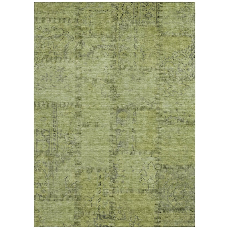 HomeRoots Patchwork Transitional Rectangle Outdoor Rug