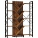 preview thumbnail 1 of 7, Moasis Wood 5-Tier Large Tree Bookshelf Industrial Open Bookcase Brown