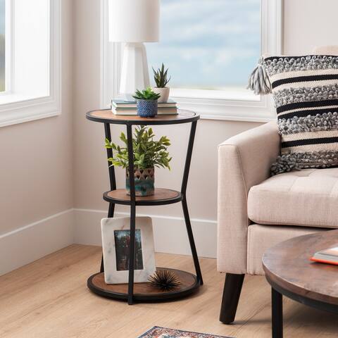 Emerson 3-Tier Iron Base Side Table