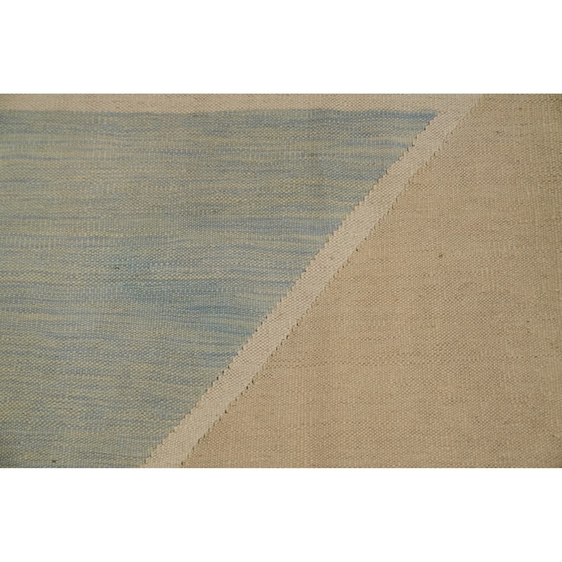 Hand Woven Oriental 100% Wool Carpet Southwestern Modern Beige & Ivories Kilim Area Rug - 9' 9'' X 6' 6''