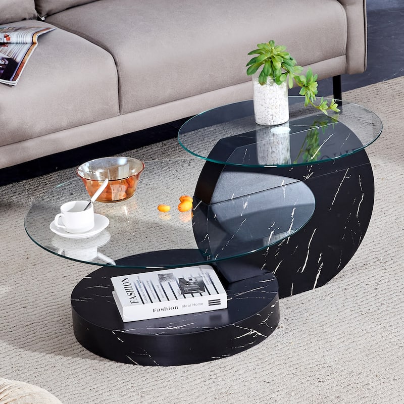 Modern and Practical Double-layer Round Coffee Table Sofa Side Table