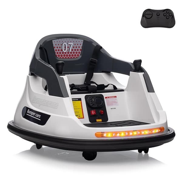 slide 2 of 28, Electric Ride on Toddler Bumper Car, 12V Kids Bumper Car with Remote Control White