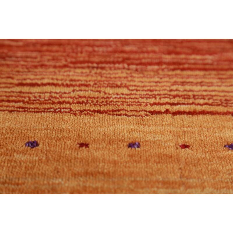 Hand Knotted Oriental 100% Wool Carpet Tribal Animal Pictorial Oranges & Rust Gabbeh Area Rug - 5' 0'' X 3' 0''