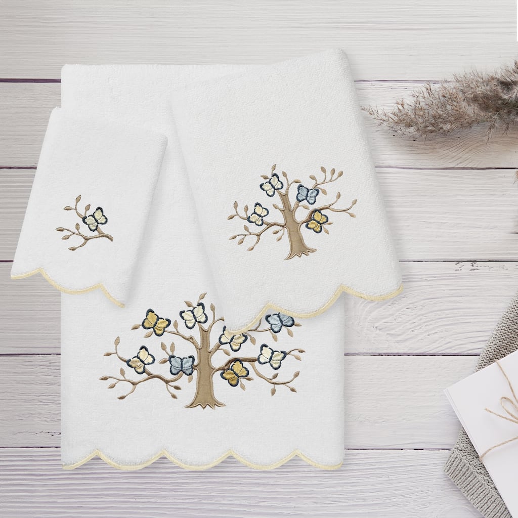 Authentic Hotel and Spa 100% Turkish Cotton TERESA Scallop Embellished Towel Collection.