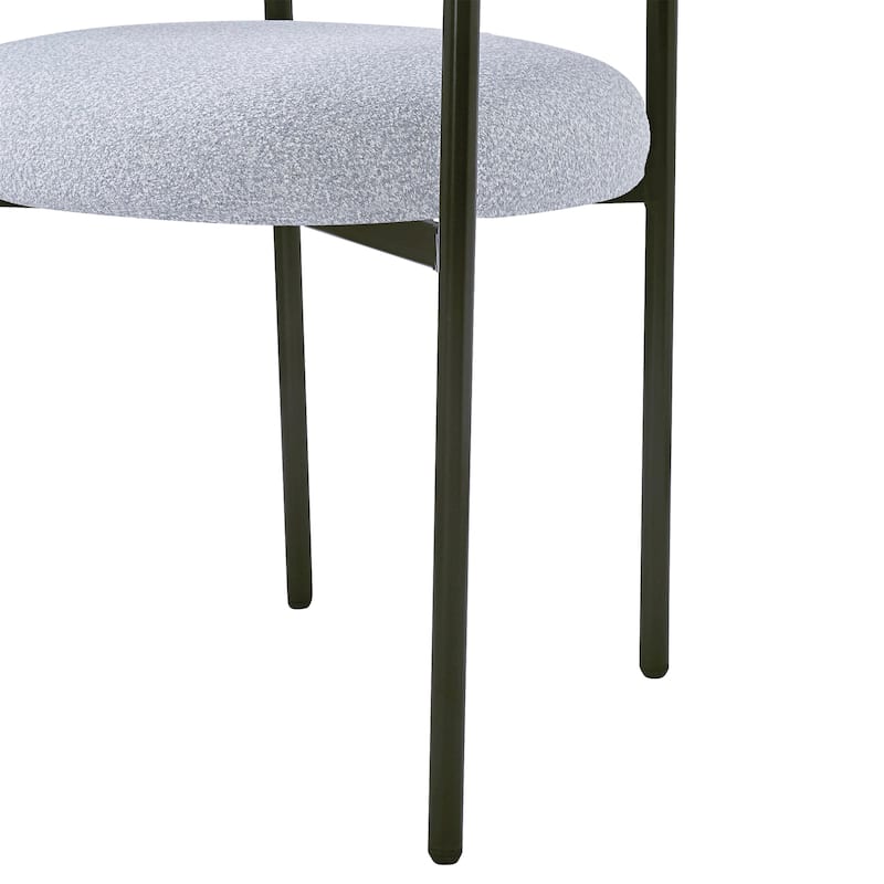 Fabric Upholstered Dining Chairs Set of 2, Lounge Armchairs with Backrest, Kitchen Side Chairs with Metal Legs