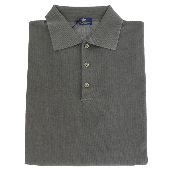 Real Cashmere Polo Big Mens Taupe Sweater