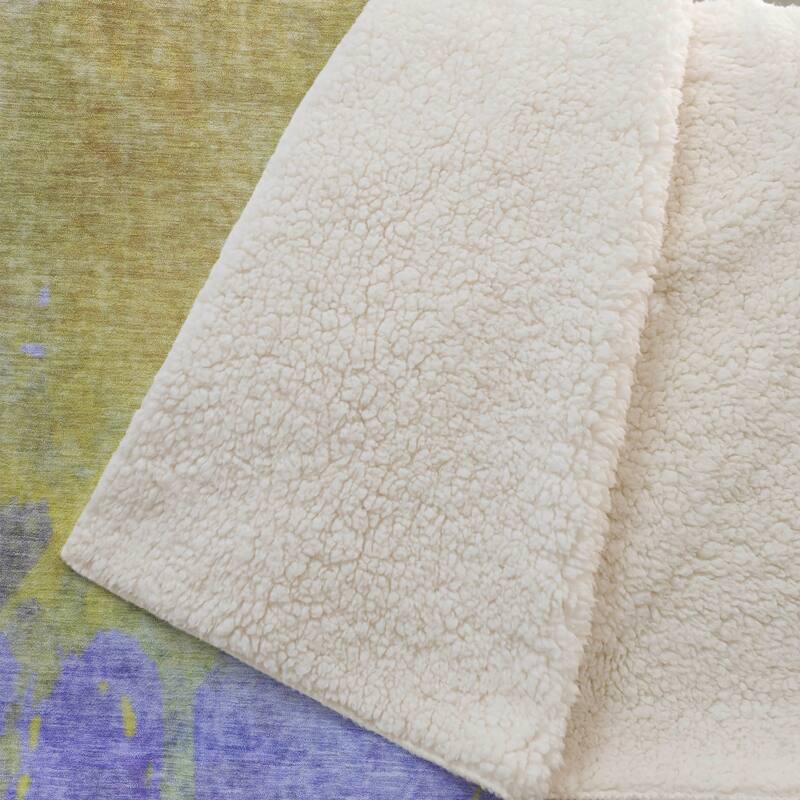 Premium Machine Washable Abstract Ombre Sherpa Throw Blanket