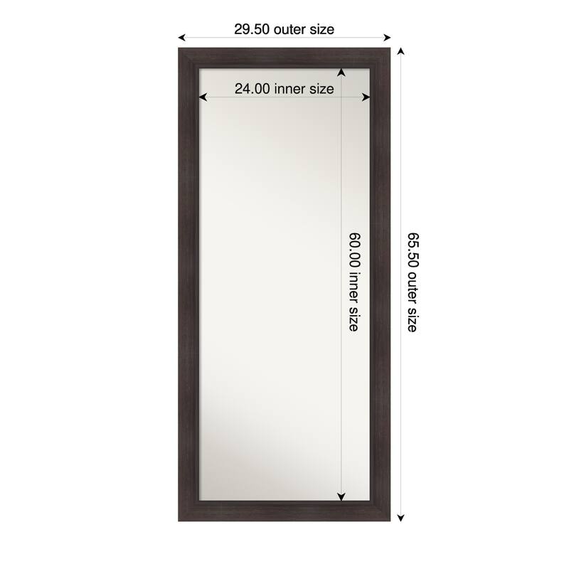Sloped Non-Beveled Framed Full-Length Floor Leaner Mirror - 30 x 66 in - Sloped Espresso