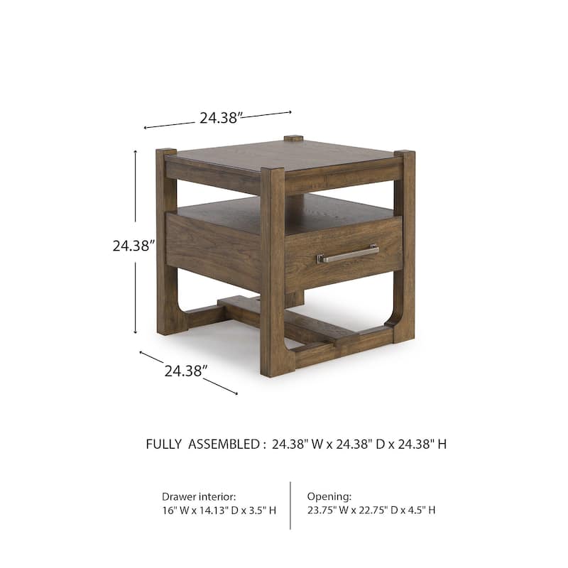 Signature Design by Ashley Cabalynn Light Brown End Table - 24"W x 24"D x 24"H