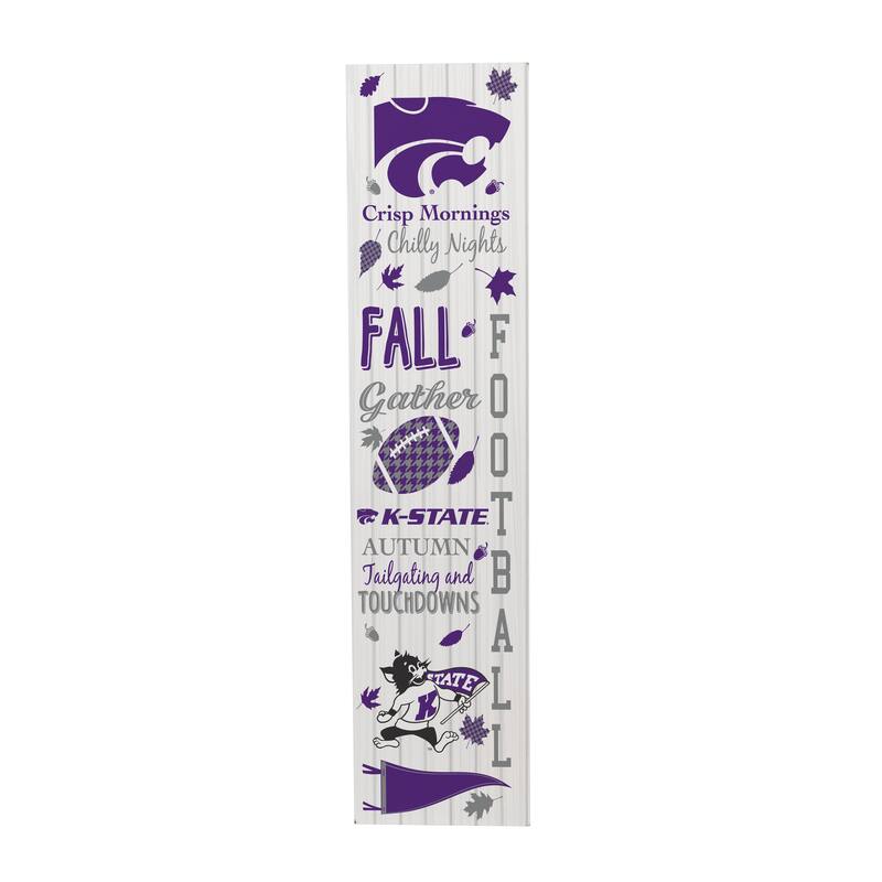 47" Double Sided Seasonal Porch Leaner, Kansas State University - 47" x 11.25"