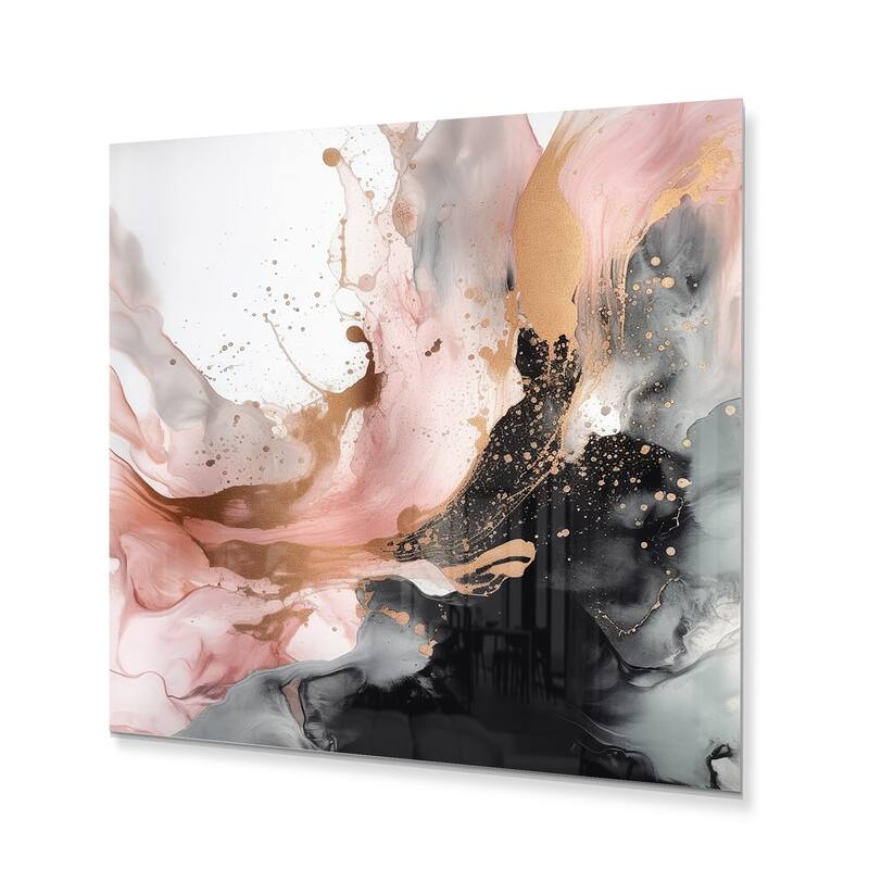 Designart "Pink Gold Marble Texture IV" Abstract Marble Metal Wall Art ...
