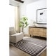 preview thumbnail 1 of 28, Livabliss Scandinavian Fossay Shag Stripe Washable Area Rug Light Beige/ Dark Brown - 2' x 2' 11"