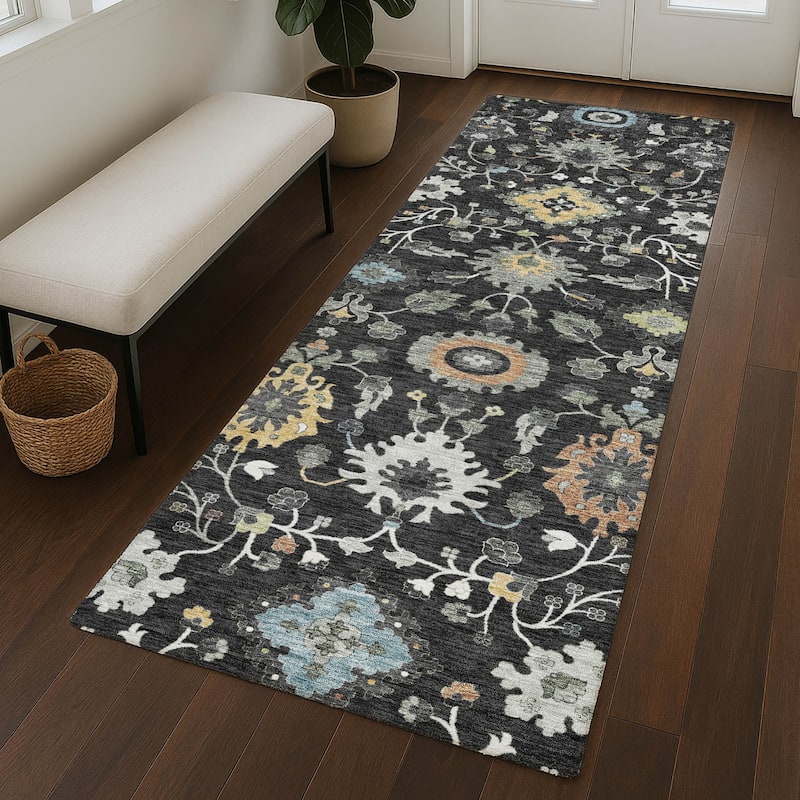 Machine Washable Indoor/ Outdoor Traditional Marci Chantille Rug
