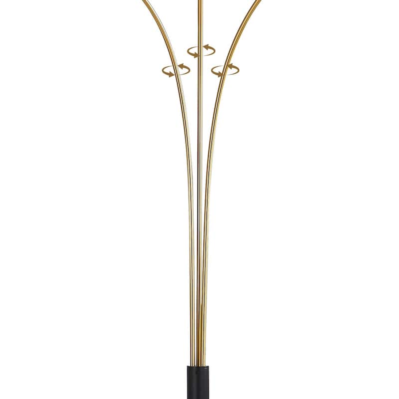 Brio 85" 3-Light Modern Gold Crystal Arc Floor Lamp - 85