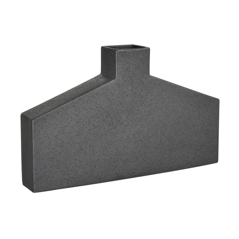 Elk Home Drue Speckled Black Earthenware 16.25 Inch Wide Vase