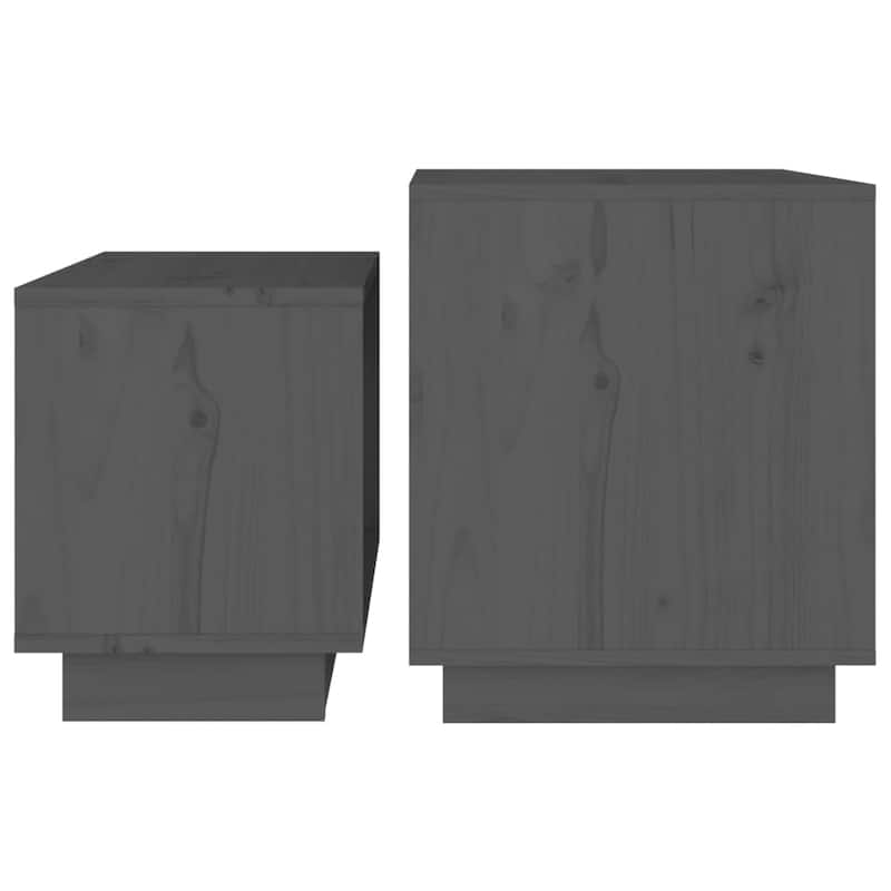 vidaXL Coffee Tables 2 pcs Nesting Table End Table Nightstand Solid Wood Pine - 19.7" x 15.7" x 18.5"