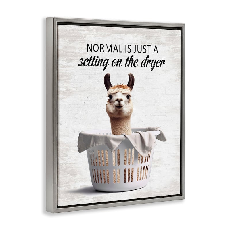 Stupell Funny Normal Dryer Quote Framed Floater Canvas Wall Art Design By Lettered and Lined