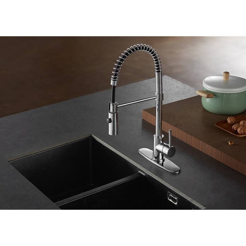 Kingston Brass Concord Single-Handle Pre-Rinse Kitchen Faucet - Polished Chrome