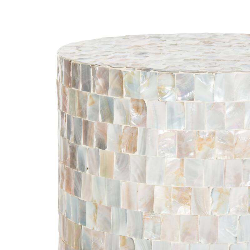 SAFAVIEH Gordana Multi/ Blue Square Mosaic Round Stool - 13.8"x13.8"x19.7" - 14Wx14Dx20H