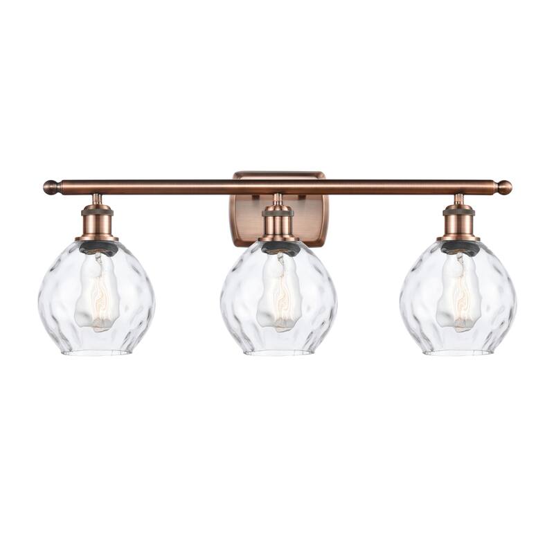 Innovations Lighting Small Waverly 3 Light 26" Wide Bathroom Vanity - Antique Copper / Clear