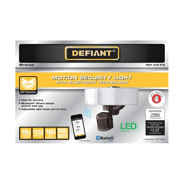 Defiant 270 degree white led bluetooth motion outdoor security light cheap