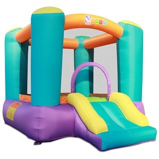 Pogo Bounce House Backyard Kids Residential Nylon Inflatable Indoor/Outdoor Bouncer with Slide for Small Kids