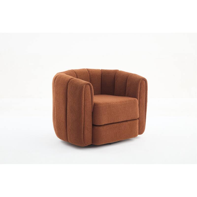 Accent Barrel Chair, Modern Round Armchairs with Upholstered, Comfy Swivel Accent Chair for Living Room