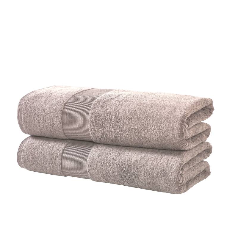 Fabstyles Camelot Bath Sheet 600 GSM Zero-Twist Cotton Set of 2 - 36"x67" - Taupe