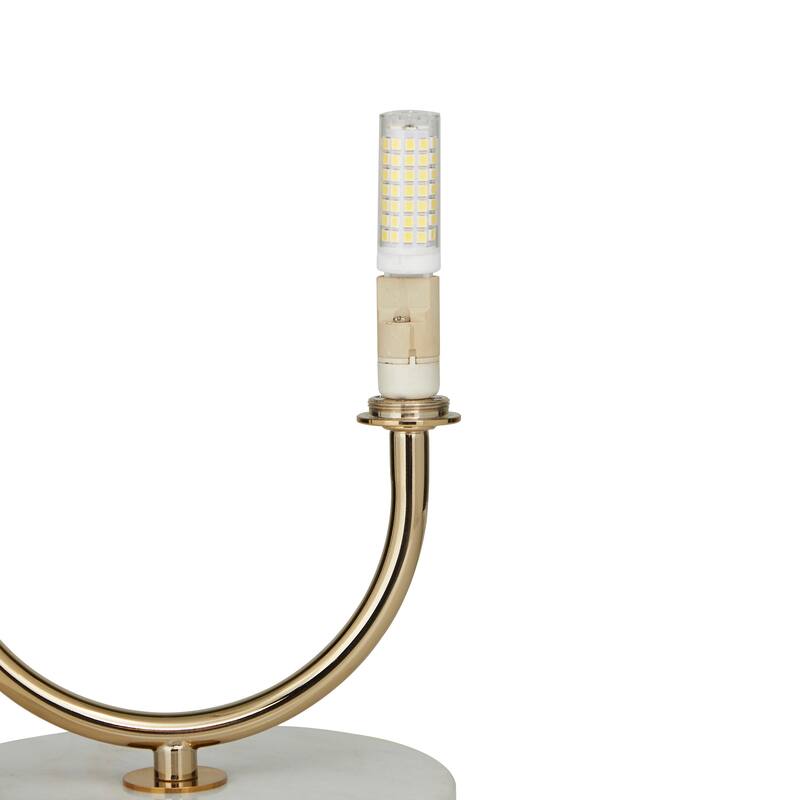 Stylish Metal Orb Light Table Lamp with Marble Base - Gold, Black, Silver
