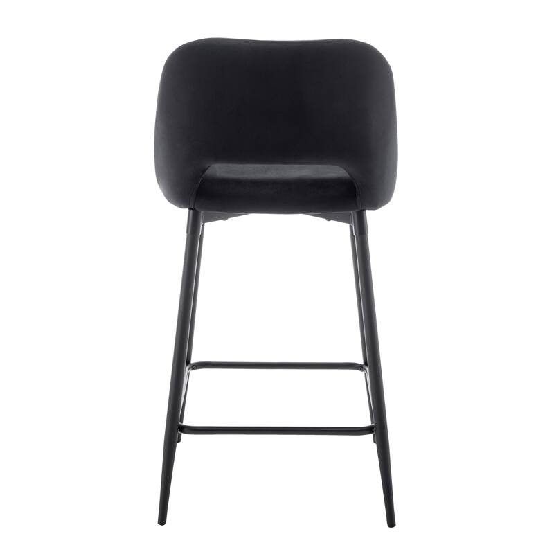 Porthos Home Aria Velvet Counter Stools with Steel Legs, Set of 2