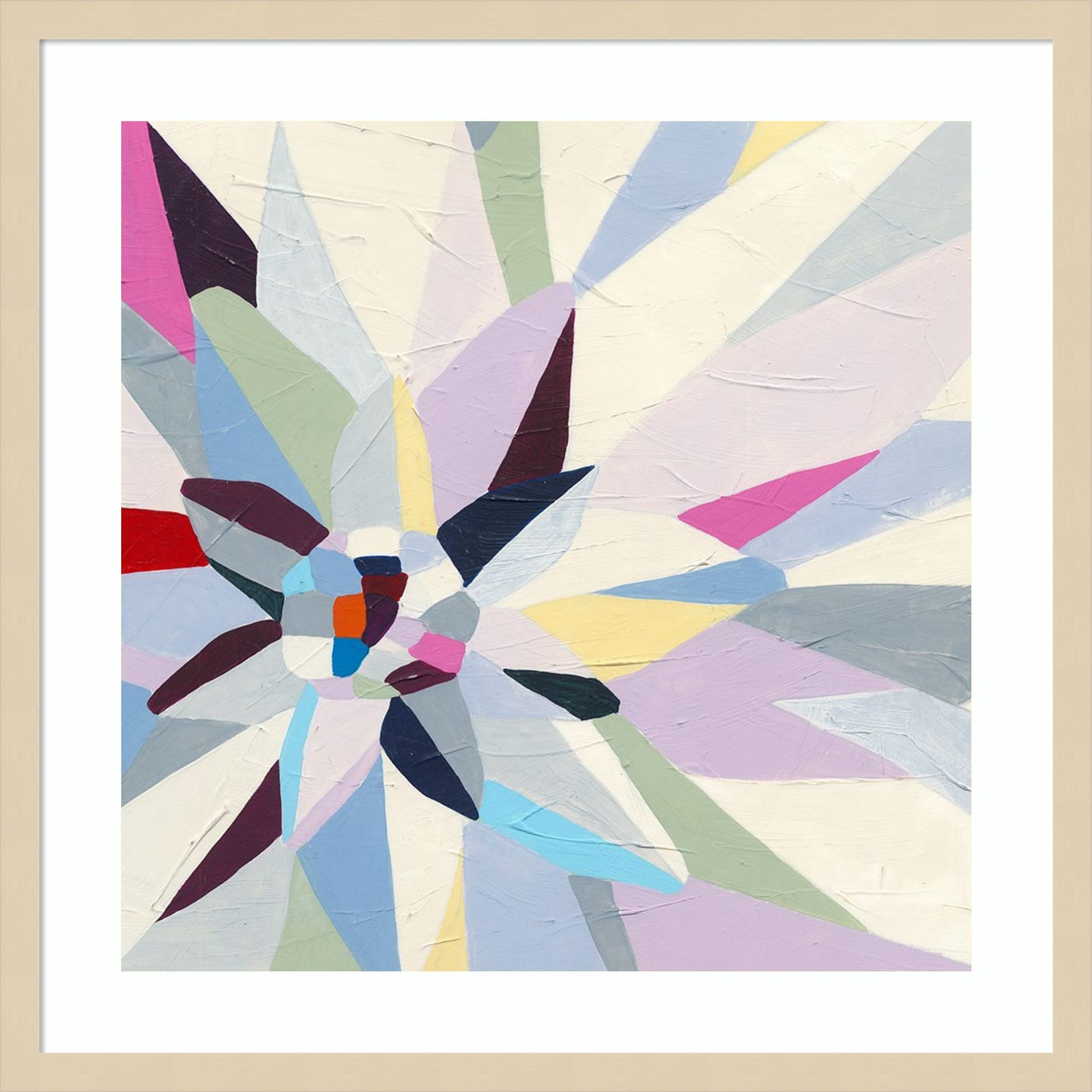 Geometric Dahlia I by June Erica Vess Wood Framed Wall Art