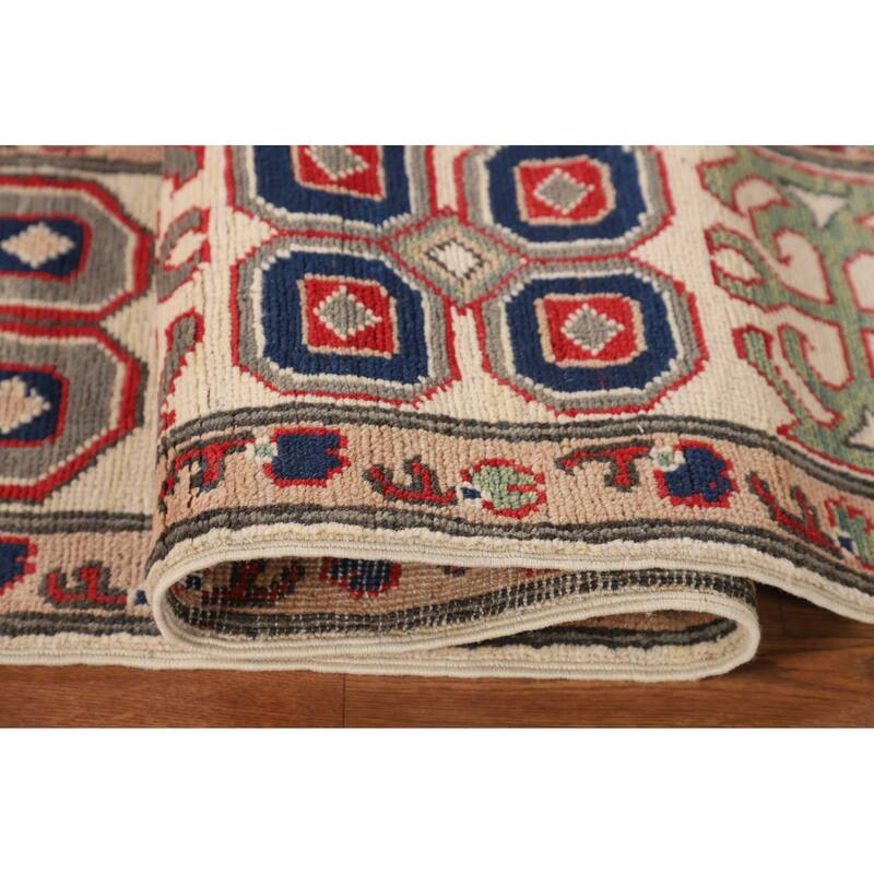 Oriental Beige Kazak Rug Handmade Traditional Wool Carpet - 6'9" x 9'9"