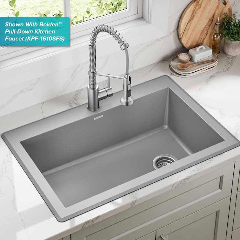 KRAUS Forteza Granite 33 inch Undermount Drop-in Kitchen Sink