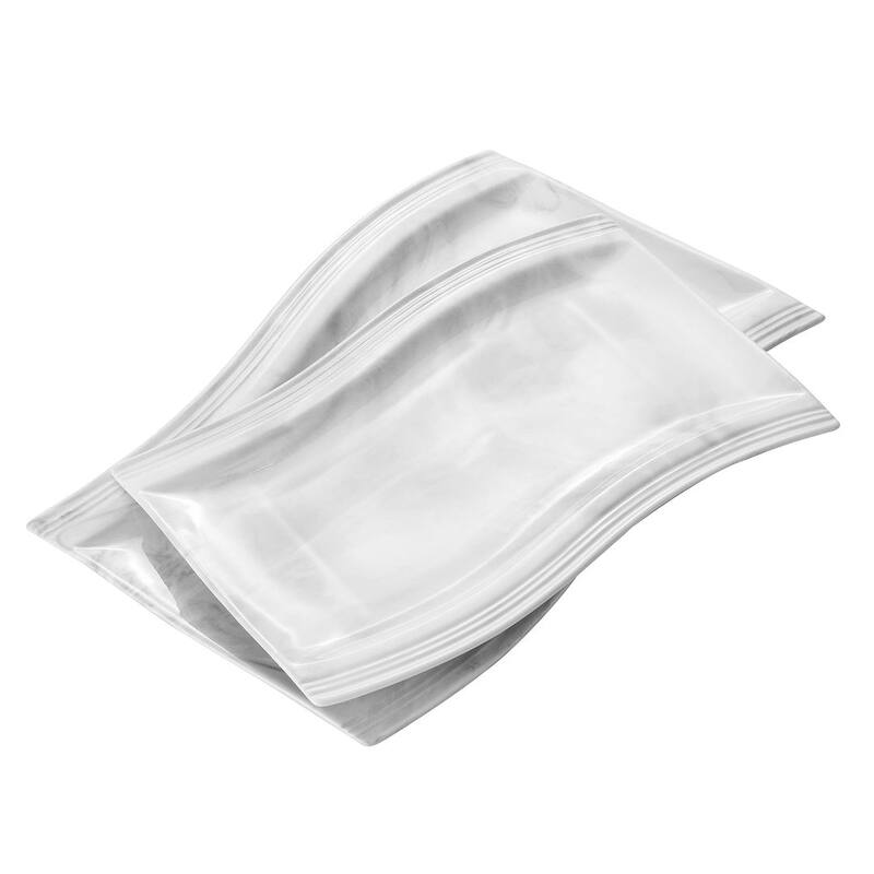 MALACASA Flora Porcelain Rectangular Serving Plates