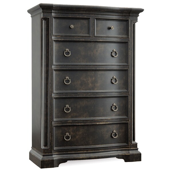 Hooker Furniture 1595-90010A-LTBK Auberose 42-1/2" Wide Poplar Five Drawer Chest - Soft Charcoal
