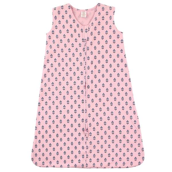 slide 1 of 1, Touched by Nature Baby Girl Organic Cotton Sleeveless Wearable Sleeping Bag, Sack, Blanket, Tiny Flower 0-6 Months - Tiny Flower
