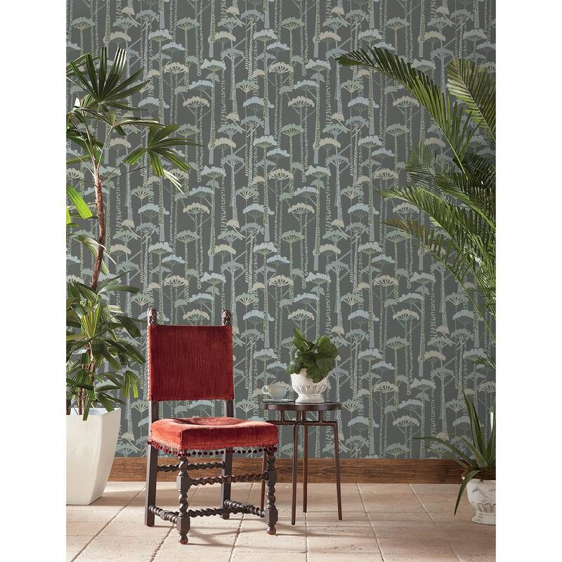 A-Street Prints Unify Aqua Forest Wallpaper