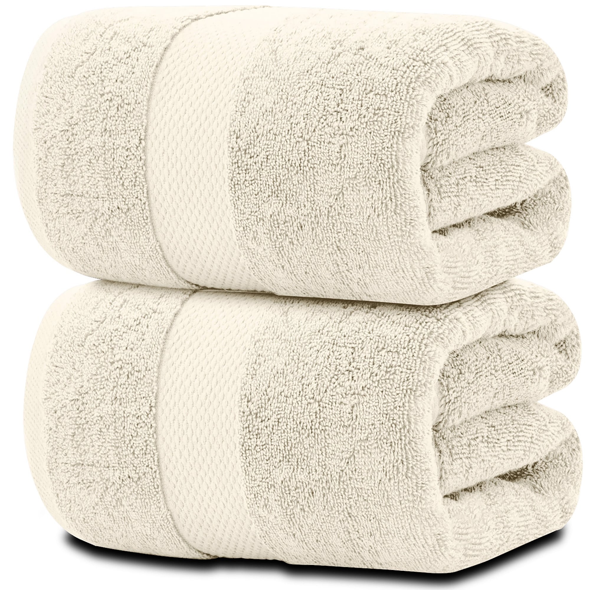 White Classic Luxury Cotton Oversized Bath Sheet 35x70 - Set of 2