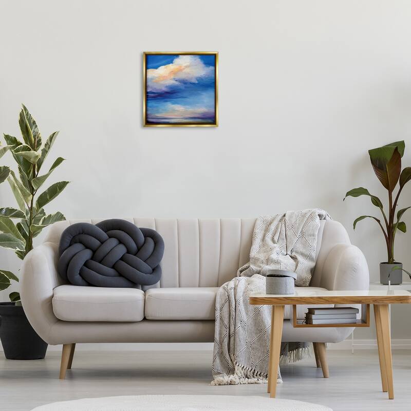 Stupell Pastel Clouds in Vivid Sky Framed Floater Canvas Wall Art Design By Karen Hale