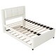 preview thumbnail 17 of 18, Upholstery platform bed with Headboard & Trundle, Pull Out Twin Platform Bed Underneath