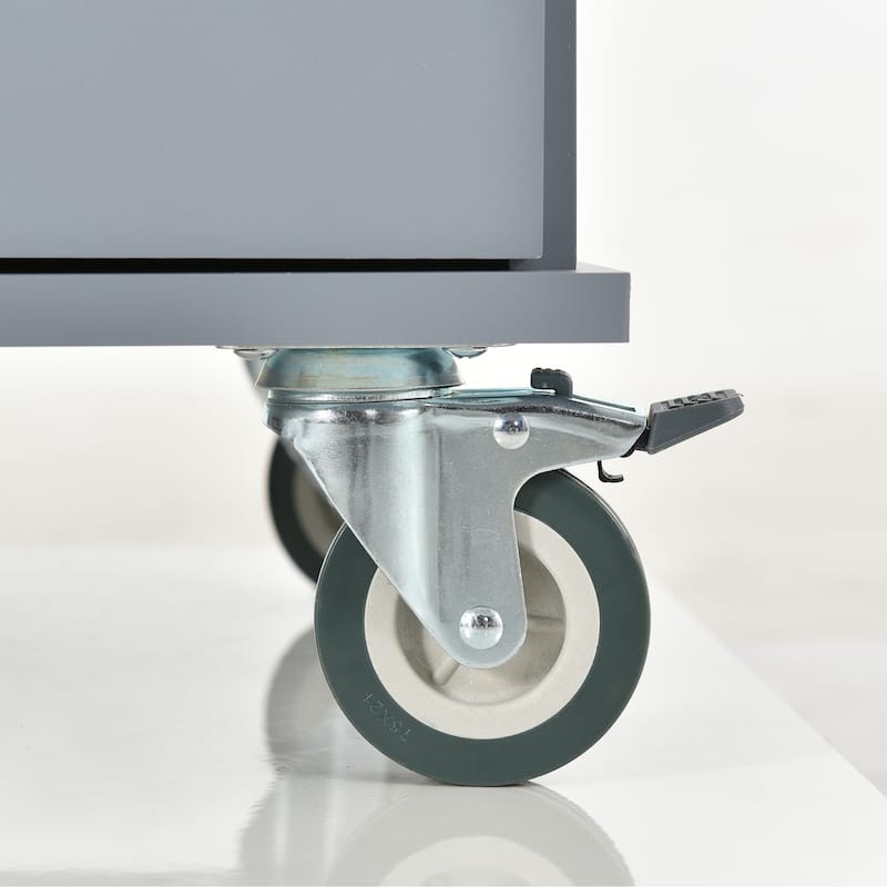 52.7" W Rolling Mobile Kitchen Island with Solid Wood Top and Locking Wheels,Storage Cabinet and Drop Leaf Breakfast Bar