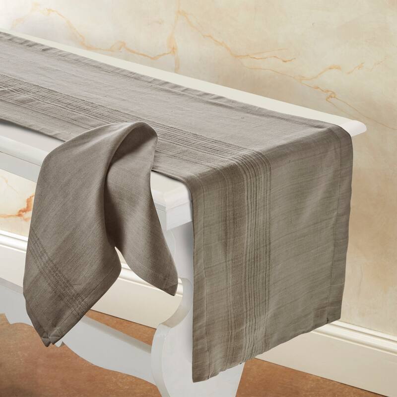 AURA 100% Cotton Textured Table Runner | Handmade | Upcycled | Fairtrade | Nature-Inspired | 14x72 inch - 72"x14" - Nature-Inspired Decor by Sustainable Threads|Pine Cone