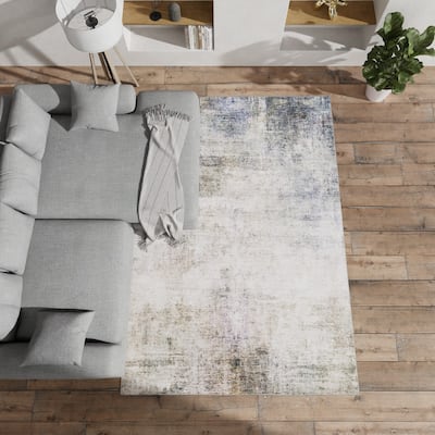Vista Home Montreux Contemporary Abstract Beige/Cream Area Rug